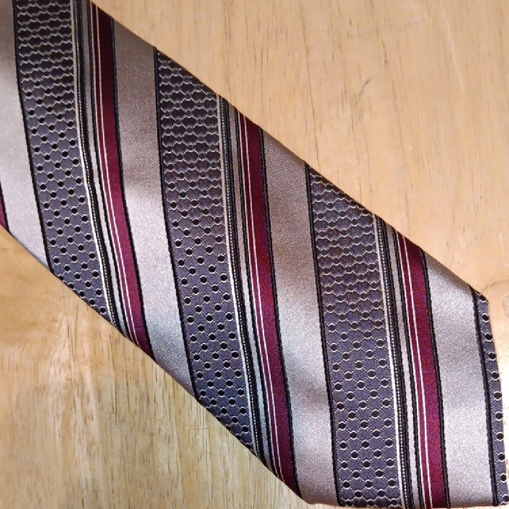 Ermenegildo Zegna Striped Tie in Gray and Burgundy